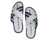 Chinelo Masculino Couro Tommy Hilfiger Branco/Azul